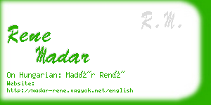 rene madar business card